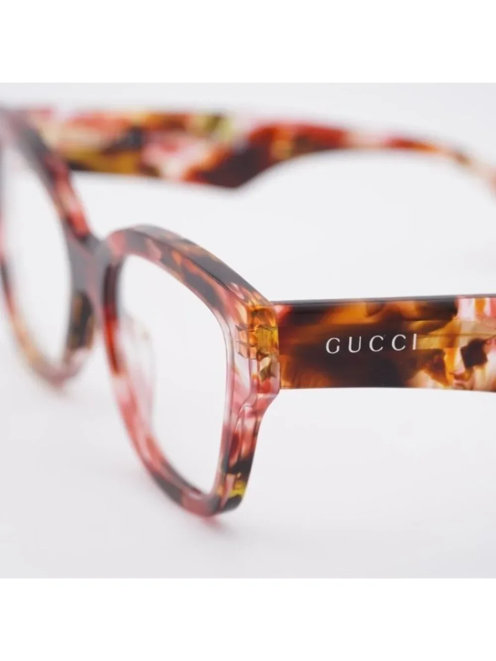 Gucci GG2008O 002 Eyeglasses Red Havana 54mm Cat Eye Frame